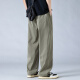 
POUM ice silk straight pants men's summer loose sports breathable drape wide-leg quick-drying pants 6636 military green 3XL