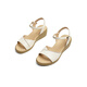 Rote Libellie-Fly Heeled Damens Sandalen 2025 Sommer Neues Kuhlatten-Ein-Streik-Frauenschuhe weiche Sohle bequeme Mutter Sandalen WJK25811 Bei White 37
