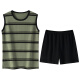 El pijama de chaleco de Liushan con almohadilla en el pecho para mujeres para mujeres, algodón puro de verano, algodón delgada de mangas de verano, el juego de ropa para el hogar se puede usar fuera del tamaño de la almohadilla de la almohadilla del cofre de gran tamaño F9859 3xl mujeres, recomendado 140-155Jin [Jin equivale a 0.5 kg] más tamaño de tamaño grande