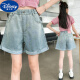 Disney Girls Summer Shorts 2025 Neue Kinder-Denim-Mid-Roter-Schüler Junior High School Schüler Big Sommer dünne Fünf-Punkte