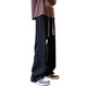 JEANSWEST scimitar micro-flared jeans for boys American high street spring and autumn new wide-leg straight casual flared pants for men autumn 621 black drawstring style XL 135-155Jin Jin is equal to 0.5 kg