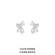Qi Xiaomi S999 pure silver lily of the valley flower earrings women's bow earrings 2025 new light luxury earrings temperament high-end earrings 999 silver lily of the valley flower spiral pair