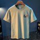 
Playboy high-end short-sleeved T-shirt for men's printed half-sleeved loose round neck T-shirt comfortable and versatile five-point sleeve top for men JSW9923 moss green XL