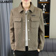 Lilang 2025 spring and autumn men's short jacket youth lapel jacket trendy casual men's jacquard top trendy 9853 black M 90-105Jin[Jin equals 0.5 kg]