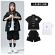 Kamiban Children's Hip-Hop Chinese Style Performance Costumes Child's Child's Childal Cost Boys and Girls New Chinese Street Dance Performance Costumes Trendy 319 Maroon Set + 841 White Short Manches 180 cm