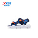 Xtep Children's Shoes Outdoor Beach Shoes Summer Colorful Fashion Versatile Mesh Leather Comfortable Breathable Children's Sandals for Boys, Middle and Large Children, Dark Blue/Prussian Blue 28