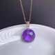 Puli 18k gold inlaid purple water pendant pendant, simple and fashionable firework necklace pendant gift, high-end