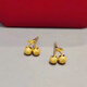 Jun Nianyu Old Phoenix 999 Gold Pure Gold Chinese Style Cherry Earrings Women's Earrings Sweet and Cute Cherry Niche Cherry Earrings