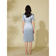 Armario azul rosa [estilo chino] 2025 ropa de verano xi el vestido acetado de la abuela Cheongsam vestido 552l683 tamsui azul m