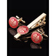 Happy Krawatte Clip Manschette Link Männer Hochzeit Festives Manschuhe Hemd Nagel Bräutigam Anzug Knopf Männer Krawatte Clip Box (runde) Festliche Hochzeit festlichen Manschettenlink Gold