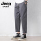 Jeep Spirit Jeep Casual Hosen Herren Sommer dünne lose, sich verjüngte Hosen Khmer Business Casual Hosen Straight Herrenhosen 9904 Grau-grün xl 32-33 Größe Gewicht 130-150jin [Jin gleich 0,5 kg]