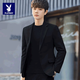 Playboy (PLAYBOY) suit men Korean style slim men casual blazer top fashion handsome professional suit suit men black [one button single piece] XL 175
