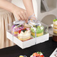 Ten Color Life Four-Gong Grid Cake Box Six Paper Cups Mousse Dessert Packaging Camping Picnic Takeaway Packing Box Afternoon Tea Baking 5 Sets Four-Gong Grid Cake Box