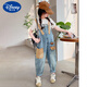 Disney girls overalls suit summer 2025 new children's summer jeans girls big children's street loose pants overalls 130 cm