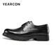 Yierkang Herrenschuhe Sommer Fashion Business Formale Schuhe geschlagen atmungsaktive Ledersandalen 57372W Schwarz 39