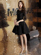 LXKP evening dress for women 2024 new black dinner party cocktail party birthday party dress small dress socialite noble S