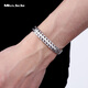 Miss JuJu Domineering Platinum Horsewhip Bracelet Men's Generous pt950 Platinum Thick Solid Bracelet Recommended Bracelet Length Selection Clean Hand Circumference +2CM