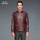 Zoranzi Zhuangzi Spring y Autumn Spring y Autumn Motorcycle Chaqueta de cuero para collar Crimson Men's Collar Chaqueta versátil LMQ12625 Crimson-LMQ12625 L 180/100a