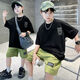 Pregunta Fan Summer Traje Set Summer 2025 NUEVO NIÑOS Sports Cool Style Summer Style Large Large's Large's Tendy Handy Fashion Green [9766] 120 Adecuado para la altura [105-115] CM