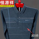 Hengyuanxiang High-End-Baumwoll-Langarm-Atmungs-T-Shirt für Herren Frühling und Herbst Dünne Polo-Kleidung mittleren Alters und älterer Vaters Real Pocket Top 9901 Blue XL 175 Vorschläge 135-155jin [Jin gleich 0,5 kg]