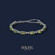 HKHL with certificate 925 silver natural peridot bracelet for women emerald lucky bracelet birthday gift natural peridot bracelet certificate + light luxury gift box