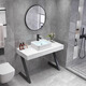 South Sandwich floor-standing wash basin wash basin floor-standing marble wash basin bathroom basin home bathroom hotel B&B 60CM above counter basin ordinary round mirror set