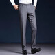 
GY goldlion striped free ironing pants for men. Loose summer light luxury business casual straight simple formal trousers 9901 black thin style 29