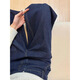 Zi Weiqi [1477 Stücke in 30 Tagen] Plaid-Bogen-Spleiß-Weitbein-Jeans für den Frühlings- und Herbststil für Frauen ohne Beine breite, dunkelblaue Hosen [hohe Qualität] XS Empfehlung: 70-80jin [Jin gleich 0,5 kg]