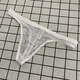 Transparent tight sexy breathable mesh ice silk underwear for men's thong, men's sexy T-shorts low, white XXL145-160