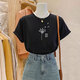 
Pingedi new cotton mint green short-sleeved T-shirt for women with loose retro temperament and shoulder T-shirt for summer 2025 new top trend 6172 gray and blue short-sleeved 2XL (recommended 135-150Jin [Jin equals 0.5 kg])