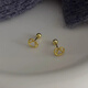 BZK simple knotted love screw earrings, gold anti-falling super fairy, no need to pick gas when sleeping 0.01g intertwined earrings
