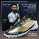 Adidas Kinderfußballschuhe Messi Schwarz Gold Model F50 League Messi TF gebrochene Nägel Nicht-Schlupf- und Wear-Resistant Messi F50 Black Gold Model Ig9277 38