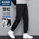 Cotton Casual Pants Men's Spring and Autumn Casual Versatile Loose Straight Outdoor Sports Pants Black Flat Mouth 2XL