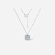 Saturday Fortune PT950 Platinum Necklace for Women Sparkling Sugar Cube Platinum Pendant B0615211 About 4.24g 40+5cm Gift