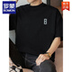 
ROMON (ROMON) 260g men's short-sleeved T-shirt for summer heavy pure cotton round neck top trendy cotton half-sleeved T-shirt M09-963 black M (suitable for 100-120Jin [Jin equals 0.5 kg])