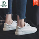 Woodpecker Brandneue Sommer weiße Schuhe 2025 koreanische Stil trendige Herrenschuhe Vielseitige lässige Leinwandschuhe Stoff Schuhe Kleine weiße trendige Schuhe 9708 Weiß 42