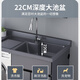 XMSJ Custom Stone Space Aluminium Balkon Waschmaschine integrierter Schrank Kombination Waschbecken mit Waschbrett Waschbecken integrierter Anpassung Store Grey Basin Phantom Gray 13063 Linkes Becken