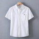 Tops de camisa de manga corta para hombres de algodón 100% puro para camisa de bolsillo doble delgada de verano.