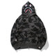BAPE trendy brand ape man head camouflage loose men and women versatile shark double hat zipper cardigan sweater hooded jacket 6173 black M
