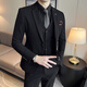 Business Formal Wear Bruom Hochzeitsanzug Anzug Hersteller Professionelles Kleid Britisch Stil Casual Slim Korean Style Small Anzug 9889-Navy Blau (Anzug + Weste + Hose) m