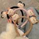 Bear headband for women in autumn and winter cute lamb hair face wash headband internet celebrity makeup press hairpin headband ins black