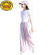 
G.DUCKKIDS little yellow duck girl summer suit children's short-sleeved pants fashionable medium-large children's summer suit casual girl fashion 9889 white + 15106 purple [set] 160 cm