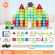 Magic Magnetic Player (Magplayer) Kinderspielzeugfarben-Fenster Magnettafeln 100 Stück + 2 Automagnetspielzeug magnetische Bausteine für Jungen und Mädchen 3-6 Jahre alt
