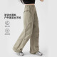 小猪彼特女童阔腿裤2025春季新款中大童速干工装裤夏装儿童直筒休闲伞兵裤 15261军绿色+15265杏色 140 cm