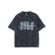 Opeodly American High Street Trendy Brand T-shirt à manches courtes pour garçons Retro Retro Trendy Casual Washing