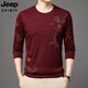 Jeep Spirit Jeep Jeep Middle-Ede y jóvenes Summer Sail Silk Camiseta de manga larga Camiseta redonda delgada 2025 Camiseta de base masculina de mediana edad Tendencia de camiseta B6627 verde XL 175/115/52135-155Jin [Jin equivale a 0.5 kg]