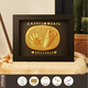 Shantou Lincun full-month baby hand and foot prints in clay lanugo commemorative 100-day hand prints and footprints commemorative photo frame baby newborn hand and footprints classic 8-inch walnut horizontal style - free lanugo umbilical cord bottle