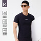
Keep swimsuit men's hot spring short-sleeved solid color high-elastic swimsuit quick-drying surf suit 1291 black XL