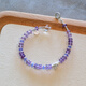 Senyong's 2025 new lavender ice-permeable natural amethyst tanzanite broken silver bracelet for women is exquisite and original, suitable for clean hands with a circumference of 13.5