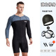 Zailu official direct-selling one-piece swimsuit for men, quick-drying suit for hot springs, full set of youth swimming pool equipment, black and gray + swimming cap + swimming goggles + earplugs and nose clip L L90-110Jin Jin is equal to 0.5 kg